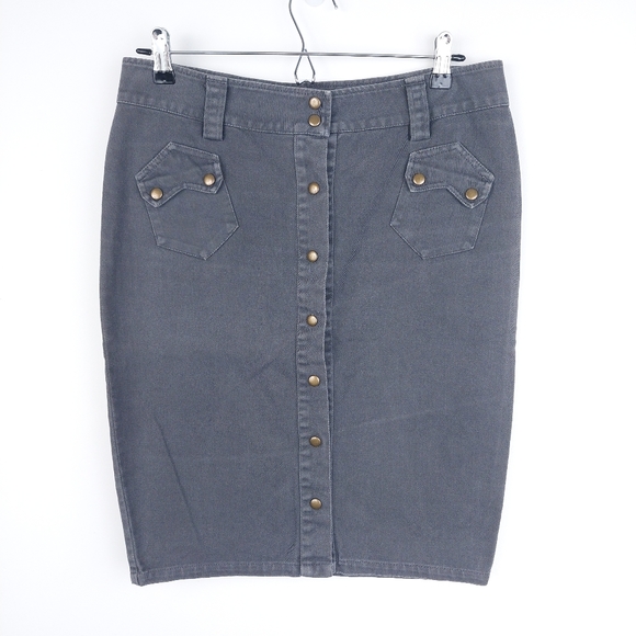 All Saints Dresses & Skirts - Allsaints Dark Grey Denim Mini Skirt Size Small Approx UK 12